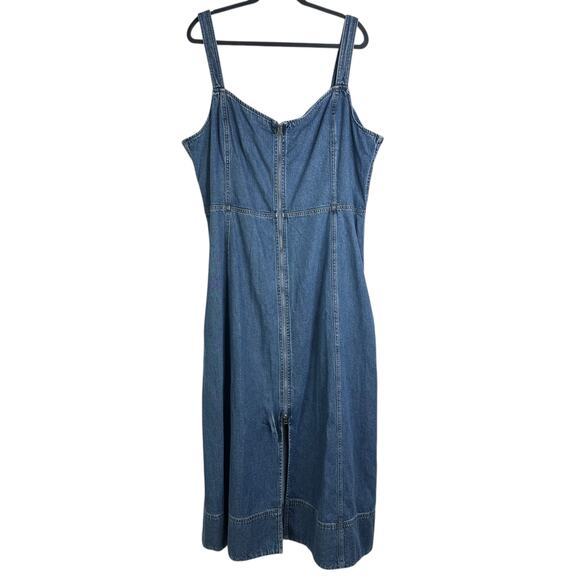 NWT Gap UltraSoft Denim Maxi Dress Plus Size XXL Sleeveless A-Line Jean Midi 2X - Picture 3 of 13